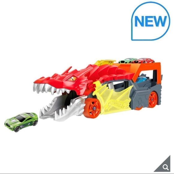 🔥 HOT WHEELS CITY 2 Battling Creatures Transporter Vehicle Set+10 Die Cast Cars - Picture 8 of 16